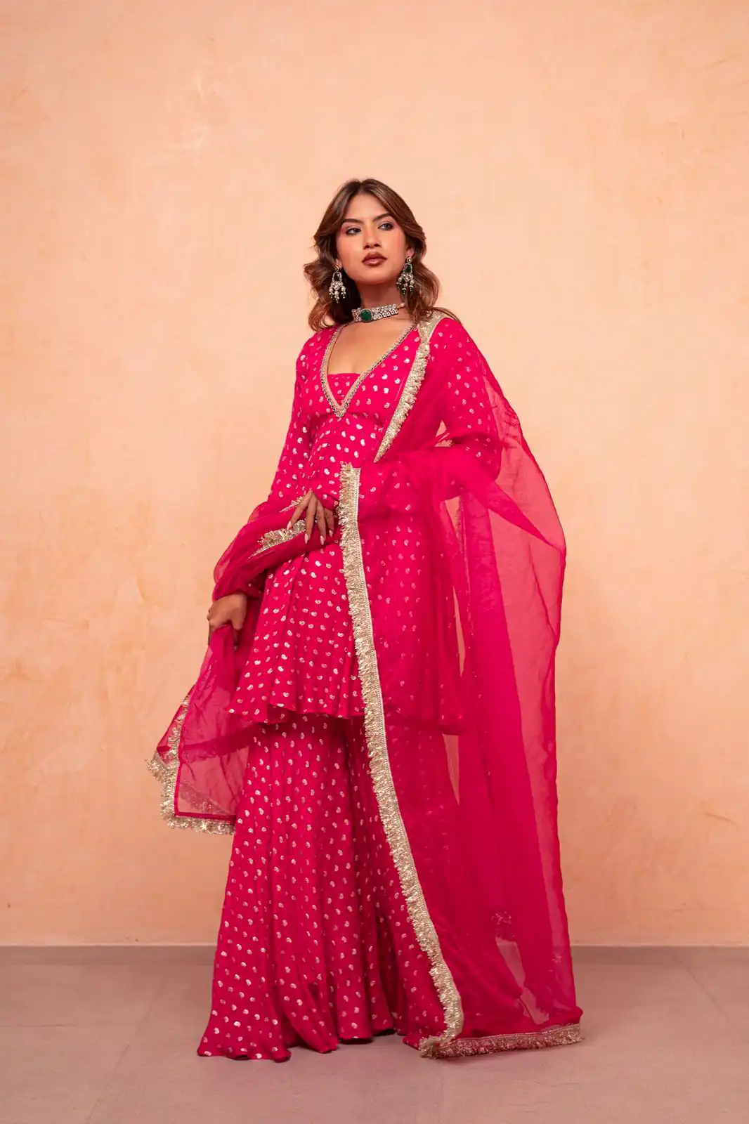 ZSR 3173 Pink Chanderi Jacquard Butti Salwar Suit with Mirror Work & Lace Work. Festive Deal ₹2049. Delivery 4-6 Working Days. Shop now. | Jump Suits, Salwar suit, Casual Suits, Creative suits, Designer Suits, Palazzo Suits, Party Wear Suits, Patiala Suits, Straight Suits