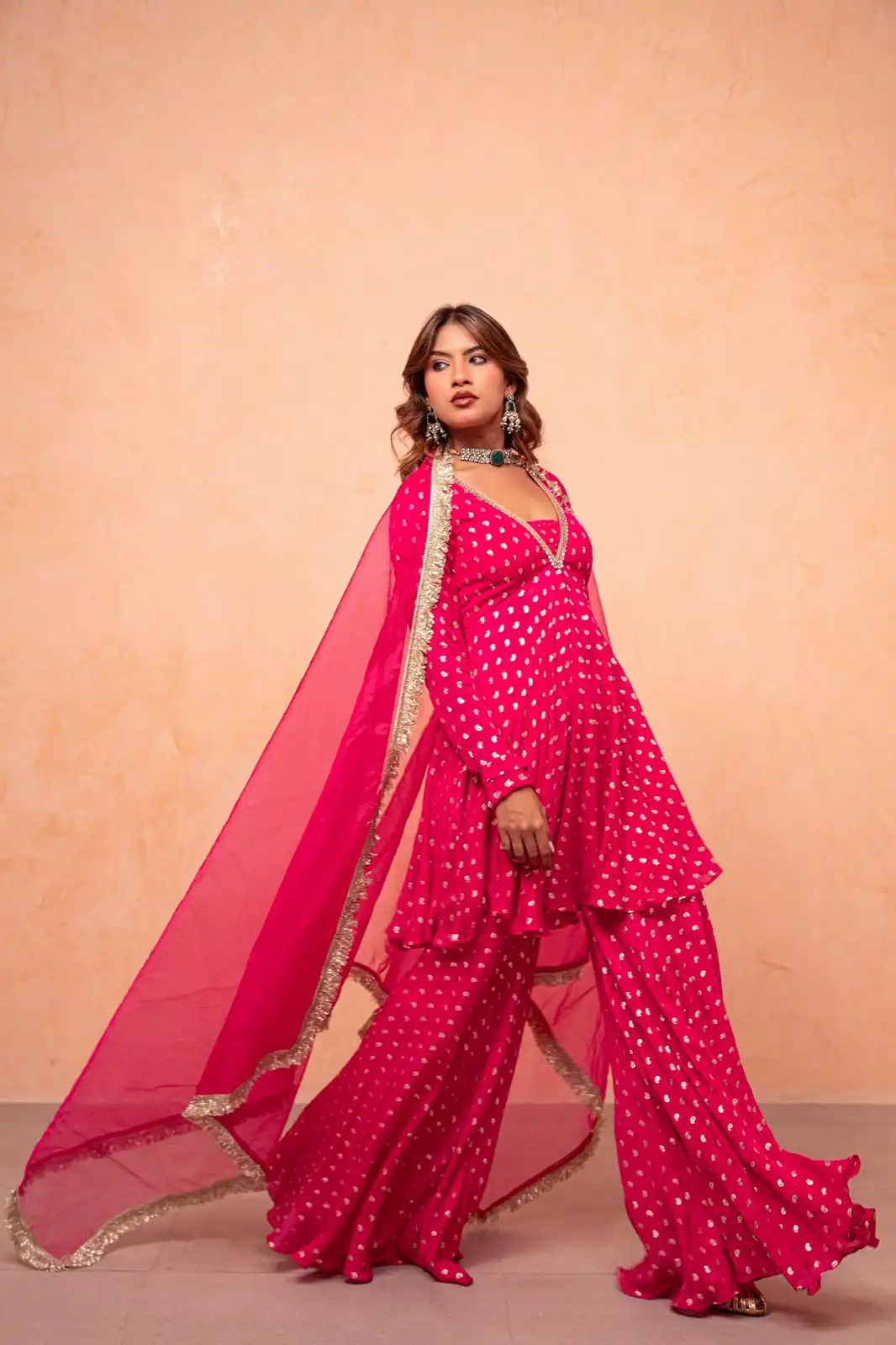 ZSR 3173 Pink Chanderi Jacquard Butti Salwar Suit with Mirror Work & Lace Work. Festive Deal ₹2049. Delivery 4-6 Working Days. Shop now. | Jump Suits, Salwar suit, Casual Suits, Creative suits, Designer Suits, Palazzo Suits, Party Wear Suits, Patiala Suits, Straight Suits