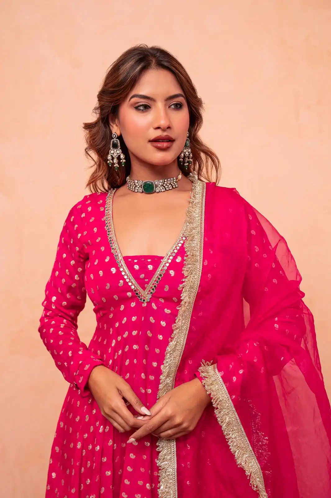 ZSR 3173 Pink Chanderi Jacquard Butti Salwar Suit with Mirror Work & Lace Work. Festive Deal ₹2049. Delivery 4-6 Working Days. Shop now. | Jump Suits, Salwar suit, Casual Suits, Creative suits, Designer Suits, Palazzo Suits, Party Wear Suits, Patiala Suits, Straight Suits