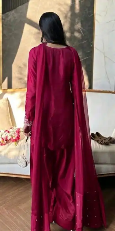 NF 1270 Pink Natural Crep Salwar Suit Brown with Embroidery Work. Exclusive Offer ₹1899. Delivery 4-6 Working Days. Shop now. | Jump Suits, Salwar suit, Casual Suits, Creative suits, Designer Suits, Palazzo Suits, Party Wear Suits, Patiala Suits, Straight Suits