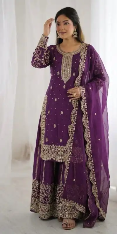 ZSR 3167 Purple Fendy Silk Salwar Suitwith Embroidery Work & Lace Work. Now at just ₹2149. Delivery 4-6 Working Days. Shop now. | Jump Suits, Salwar suit, Casual Suits, Creative suits, Designer Suits, Palazzo Suits, Party Wear Suits, Patiala Suits, Straight Suits