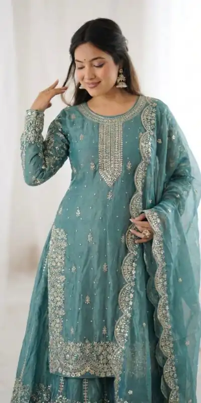 ZSR 3167 Sea Green Fendy Silk Salwar Suitwith Embroidery Work & Lace Work. Now at just ₹2149. Delivery 4-6 Working Days. Shop now. | Jump Suits, Salwar suit, Casual Suits, Creative suits, Designer Suits, Palazzo Suits, Party Wear Suits, Patiala Suits, Straight Suits