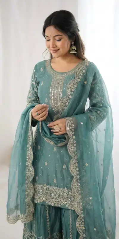 ZSR 3167 Sea Green Fendy Silk Salwar Suitwith Embroidery Work & Lace Work. Now at just ₹2149. Delivery 4-6 Working Days. Shop now. | Jump Suits, Salwar suit, Casual Suits, Creative suits, Designer Suits, Palazzo Suits, Party Wear Suits, Patiala Suits, Straight Suits