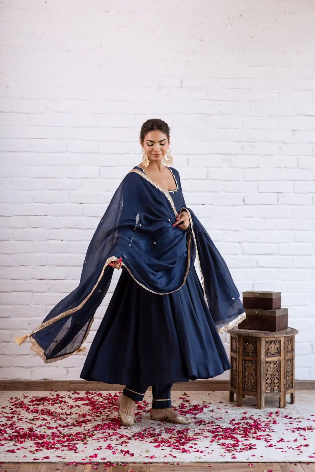 SRK 5324 Navy Blue Color Vichitra silk Gown with Bead Work & Lace Work. Now at just ₹1749. Delivery 4-6 Working Days. Shop now. | Gowns, Bollywood Gowns, Creative Gowns, Designer Gowns, Embroidered Gowns, Party Wear Gowns