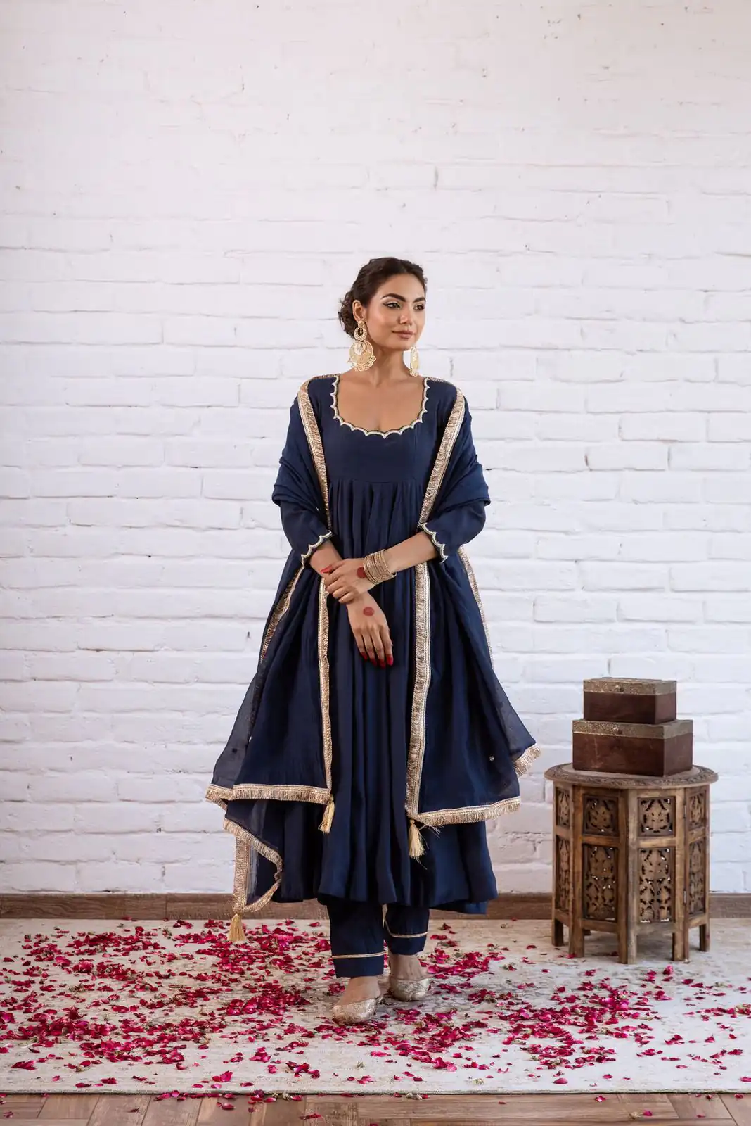 SRK 5324 Navy Blue Color Vichitra silk Gown with Bead Work & Lace Work. Now at just ₹1749. Delivery 4-6 Working Days. Shop now. | Gowns, Bollywood Gowns, Creative Gowns, Designer Gowns, Embroidered Gowns, Party Wear Gowns