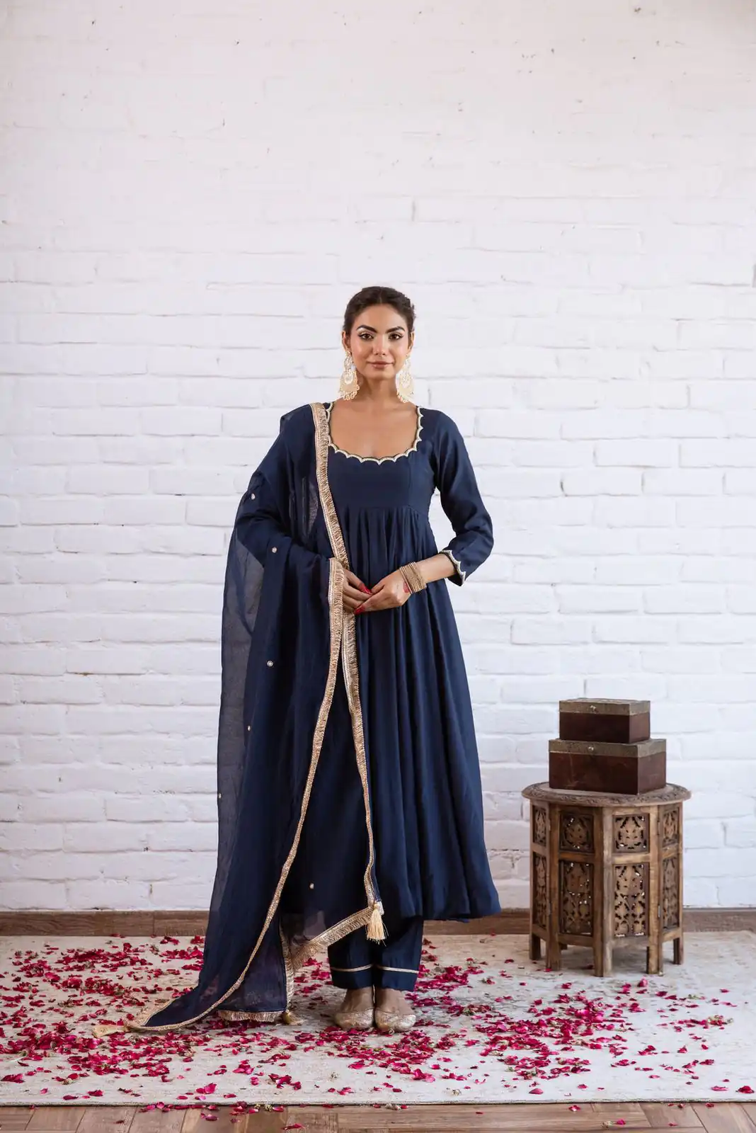 SRK 5324 Navy Blue Color Vichitra silk Gown with Bead Work & Lace Work. Now at just ₹1749. Delivery 4-6 Working Days. Shop now. | Gowns, Bollywood Gowns, Creative Gowns, Designer Gowns, Embroidered Gowns, Party Wear Gowns