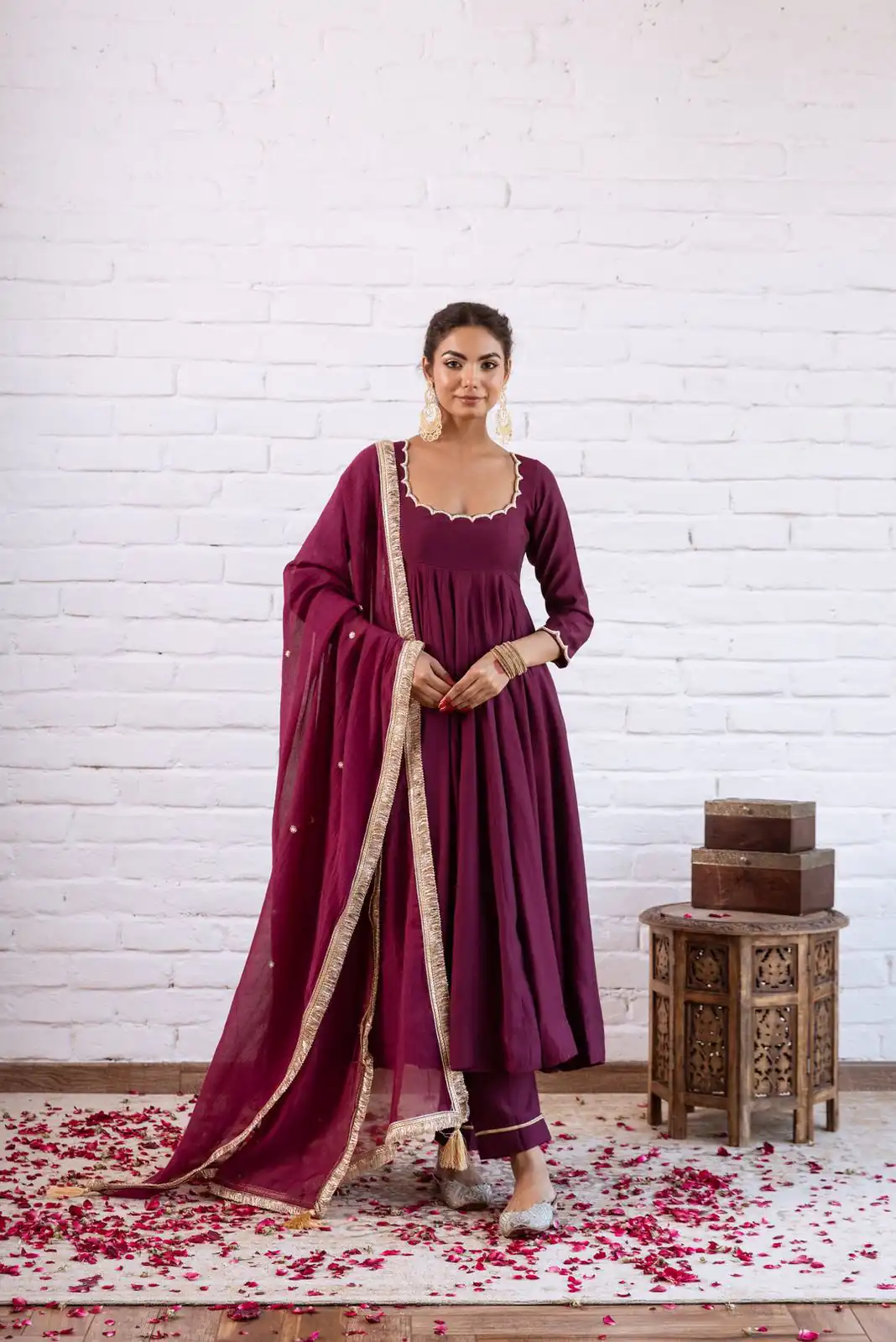 SRK 5324 Wine Color Vichitra silk Gown with Bead Work & Lace Work. Now at just ₹1749. Delivery 4-6 Working Days. Shop now. | Gowns, Bollywood Gowns, Creative Gowns, Designer Gowns, Embroidered Gowns, Party Wear Gowns