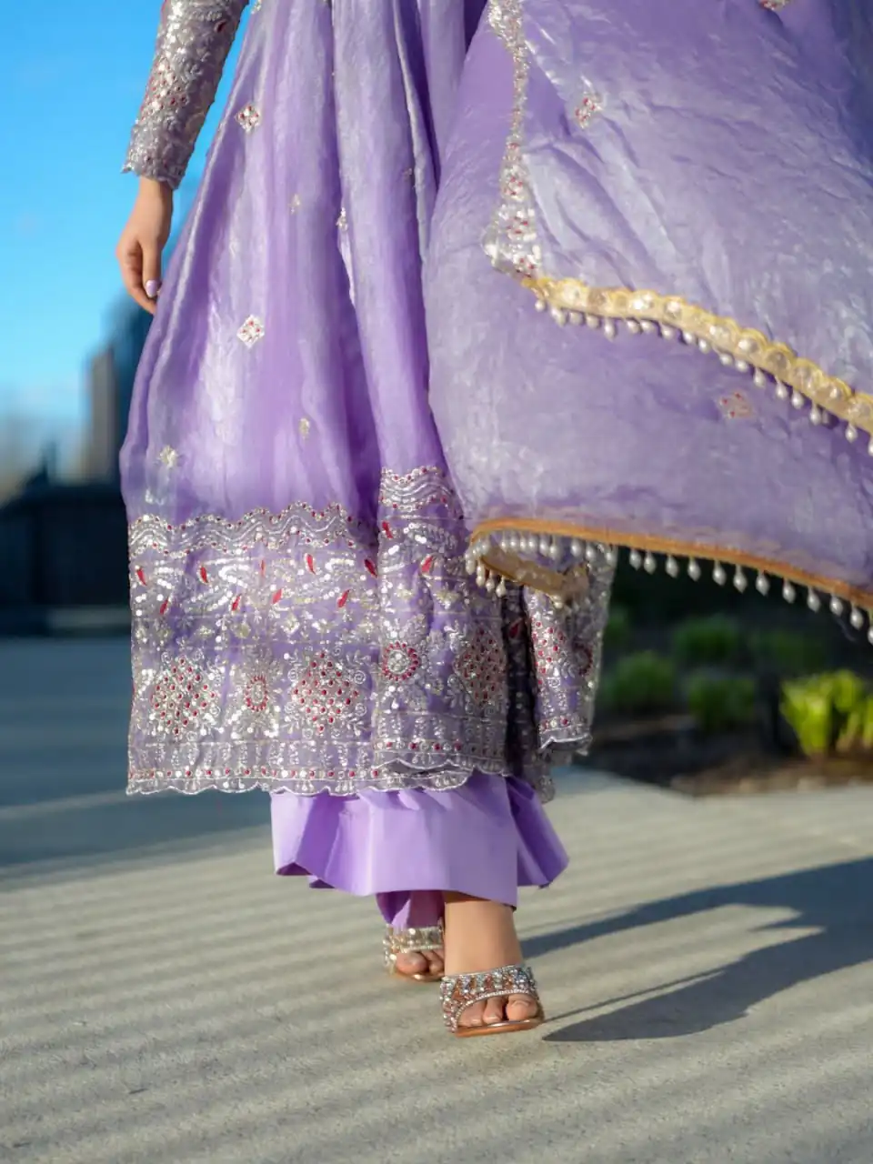 KD 1619 Lavender Color Fendy Silk Anarkali Suit with Thread Embroidery. Grab it for ₹2499. Delivery 4-6 Working Days. Shop now. | Anarkali Suits, Bollywood Anarkali, Creative-Anarkali, Designer Anarkali, Embroidered Anarkali, Party Wear Anarkali