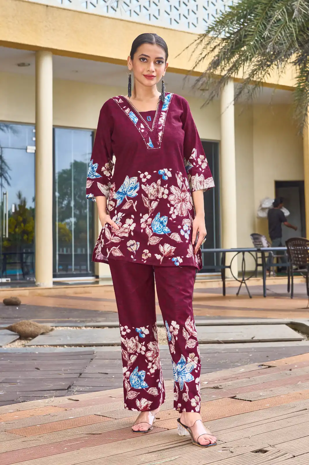 DIVA 128 Maroon Color Cotton Kurti with Printed Designer Work. Exclusive Offer ₹1749. Delivery 4-6 Working Days. Online Shop now. | Kurti, Bollywood Kurti, Creative Kurtis, Designer Kurti, Party Wear Kurti, Selfie Kurti