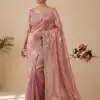 JR 670 Peach in Space Silk Embroidery Work & Zari Work Saree . Available at ₹1949 only. Delivery 4-6 Working Days. Shop now. | Designer Sarees, Modern Digital sarees, Sarees, Bollywood Sarees, Creative Sarees, Embroidered Sarees, Ethnic Saree, Party Wear Sarees