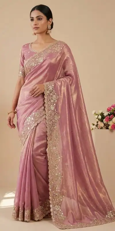 JR 670 Peach in Space Silk Embroidery Work & Zari Work Saree . Available at ₹1949 only. Delivery 4-6 Working Days. Shop now. | Designer Sarees, Modern Digital sarees, Sarees, Bollywood Sarees, Creative Sarees, Embroidered Sarees, Ethnic Saree, Party Wear Sarees