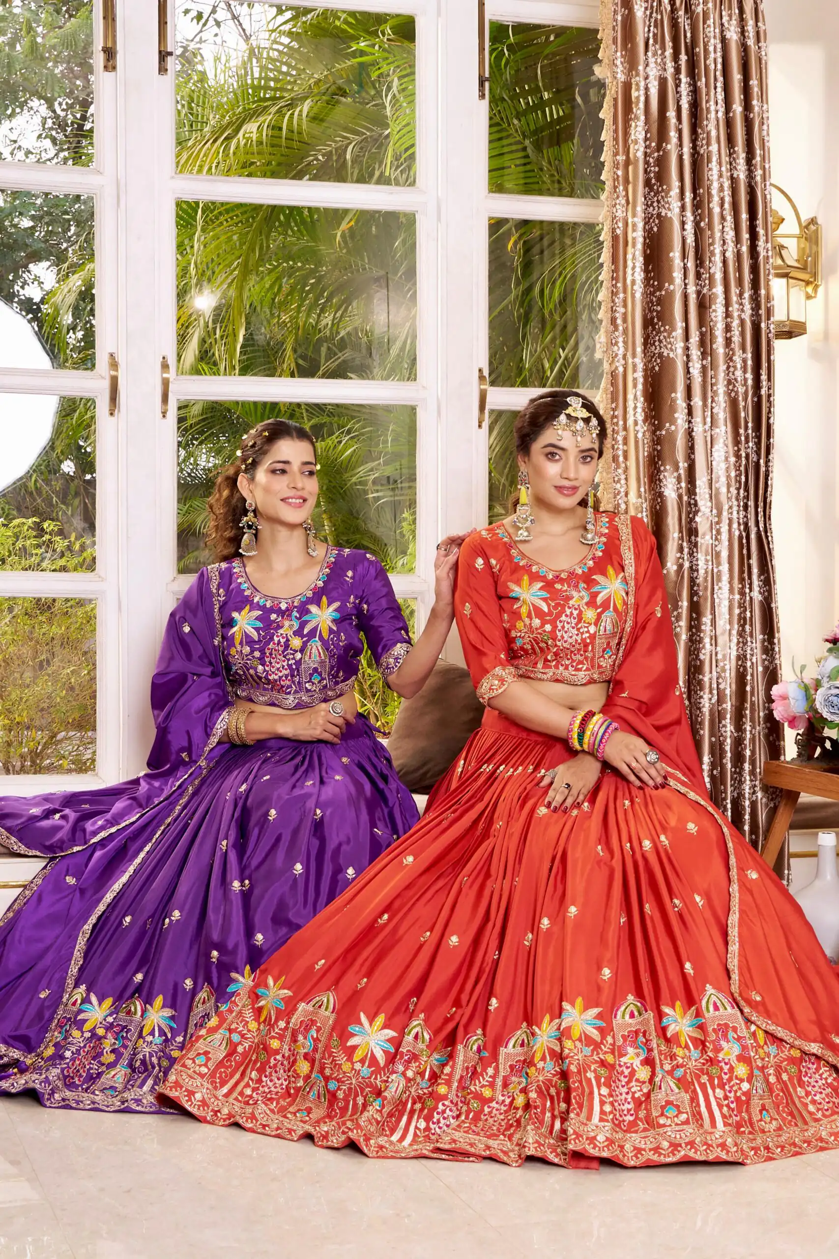 Trendy Purple Crap Silk Embroidery Work Lehenga Choli - Image 5
