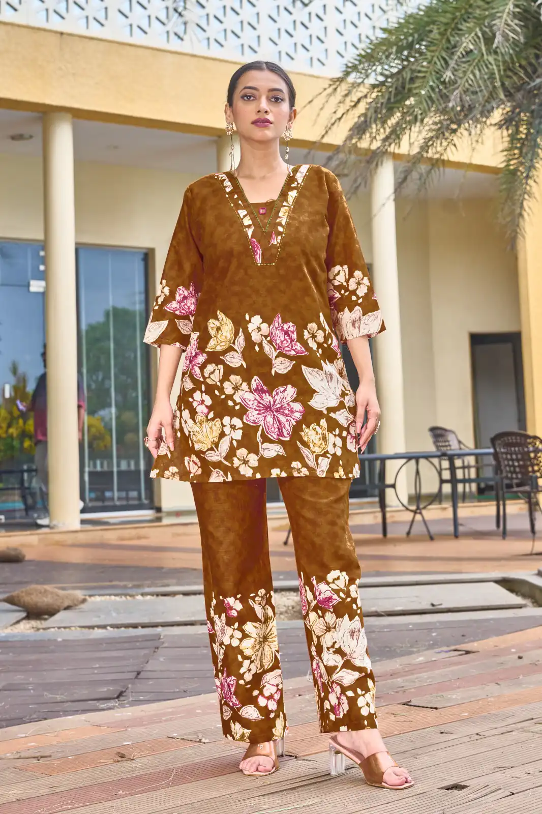 DIVA 128 Rust Color Cotton Kurti with Printed Designer Work. Exclusive Offer ₹1749. Delivery 4-6 Working Days. Online Shop now. | Kurti, Bollywood Kurti, Creative Kurtis, Designer Kurti, Party Wear Kurti, Selfie Kurti
