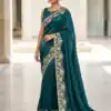JR 670 Teal in Space Silk Embroidery Work & Zari Work Saree . Available at ₹1949 only. Delivery 4-6 Working Days. Shop now. | Designer Sarees, Modern Digital sarees, Sarees, Bollywood Sarees, Creative Sarees, Embroidered Sarees, Ethnic Saree, Party Wear Sarees