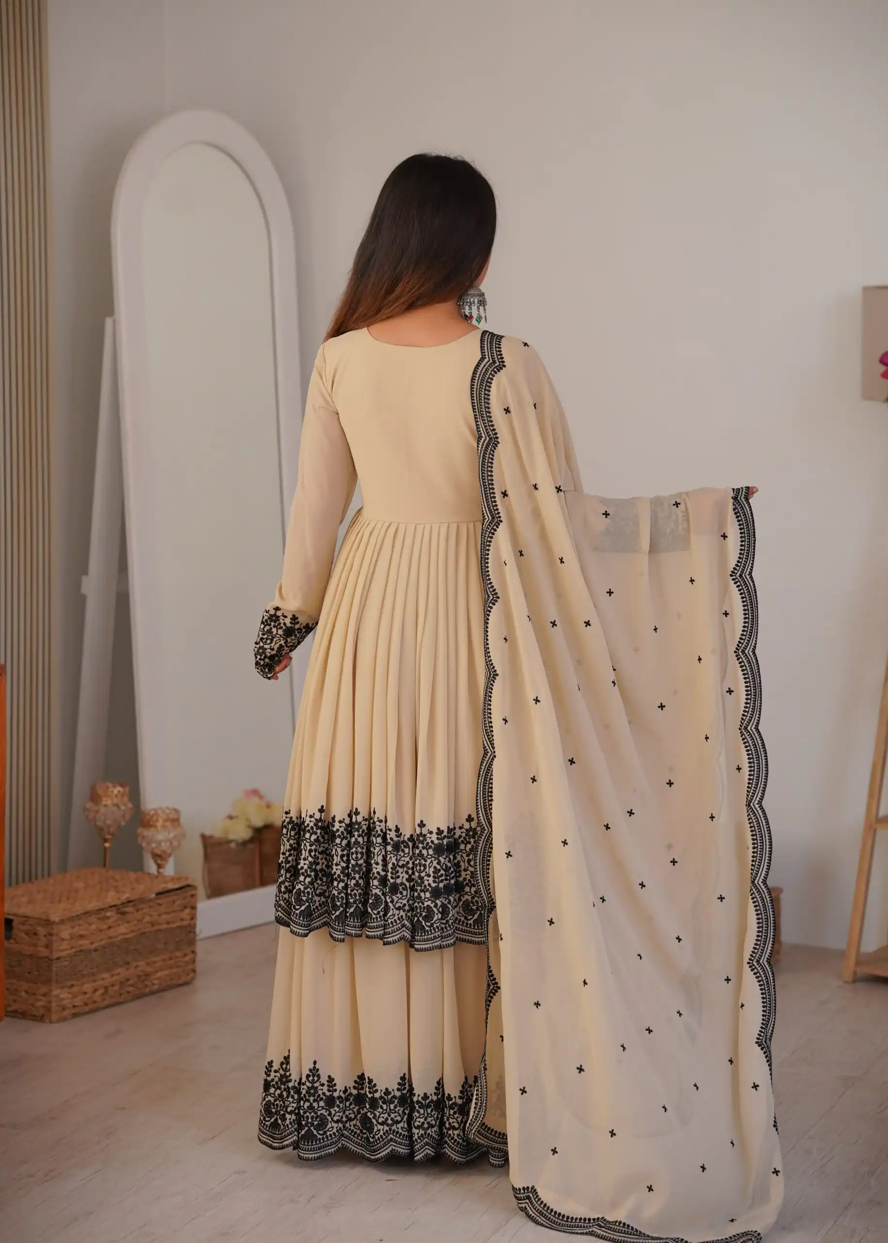 SP 71 Chiku Faux Georgette Salwar Suit with Embroidery Work. Available at ₹2499 only. Delivery 4-6 Working Days. Shop now. | Jump Suits, Salwar suit, Casual Suits, Creative suits, Designer Suits, Palazzo Suits, Party Wear Suits, Patiala Suits, Straight Suits