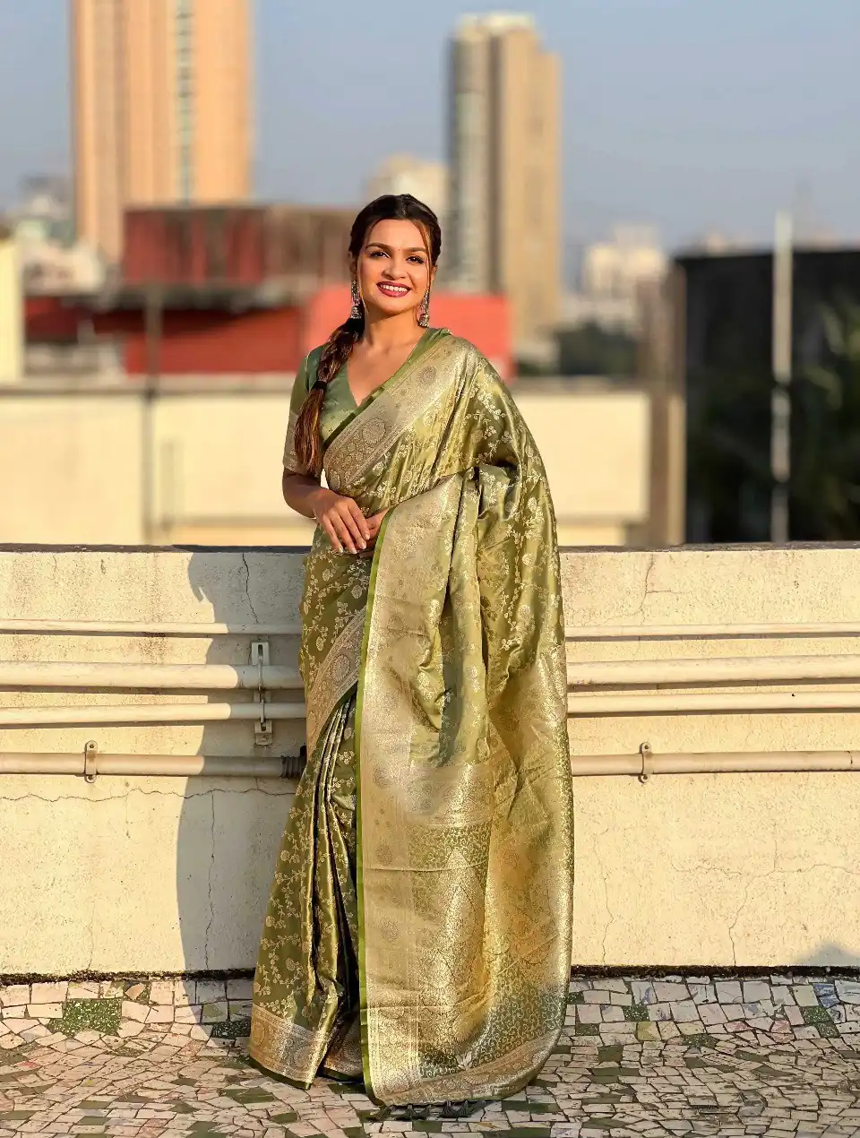 KPR 290 Green in Soft Lichi Silk Jacquard Work Designer Work Saree . Exclusive Offer ₹1349. Delivery 4-6 Working Days. Shop now. | Designer Sarees, Modern Digital sarees, Sarees, Bollywood Sarees, Creative Sarees, Embroidered Sarees, Ethnic Saree, Party Wear Sarees