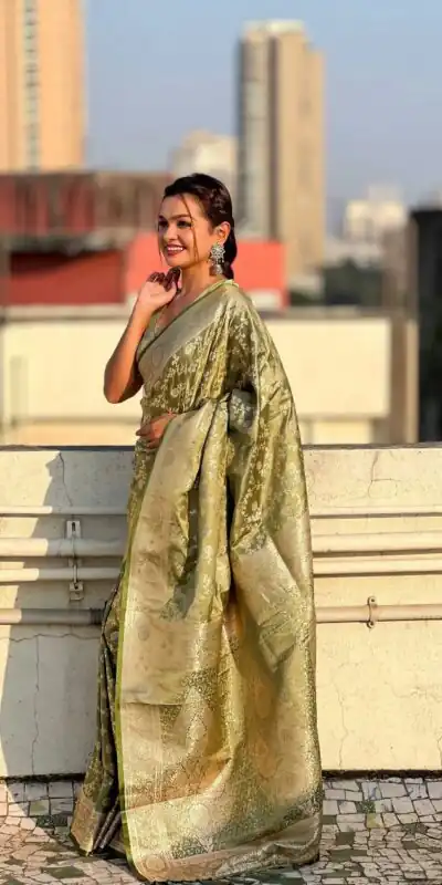 KPR 290 Green in Soft Lichi Silk Jacquard Work Designer Work Saree . Exclusive Offer ₹1349. Delivery 4-6 Working Days. Shop now. | Designer Sarees, Modern Digital sarees, Sarees, Bollywood Sarees, Creative Sarees, Embroidered Sarees, Ethnic Saree, Party Wear Sarees