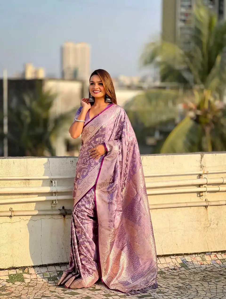 KPR 290 Lavender in Soft Lichi Silk Jacquard Work Designer Work Saree . Exclusive Offer ₹1349. Delivery 4-6 Working Days. Shop now. | Designer Sarees, Modern Digital sarees, Sarees, Bollywood Sarees, Creative Sarees, Embroidered Sarees, Ethnic Saree, Party Wear Sarees