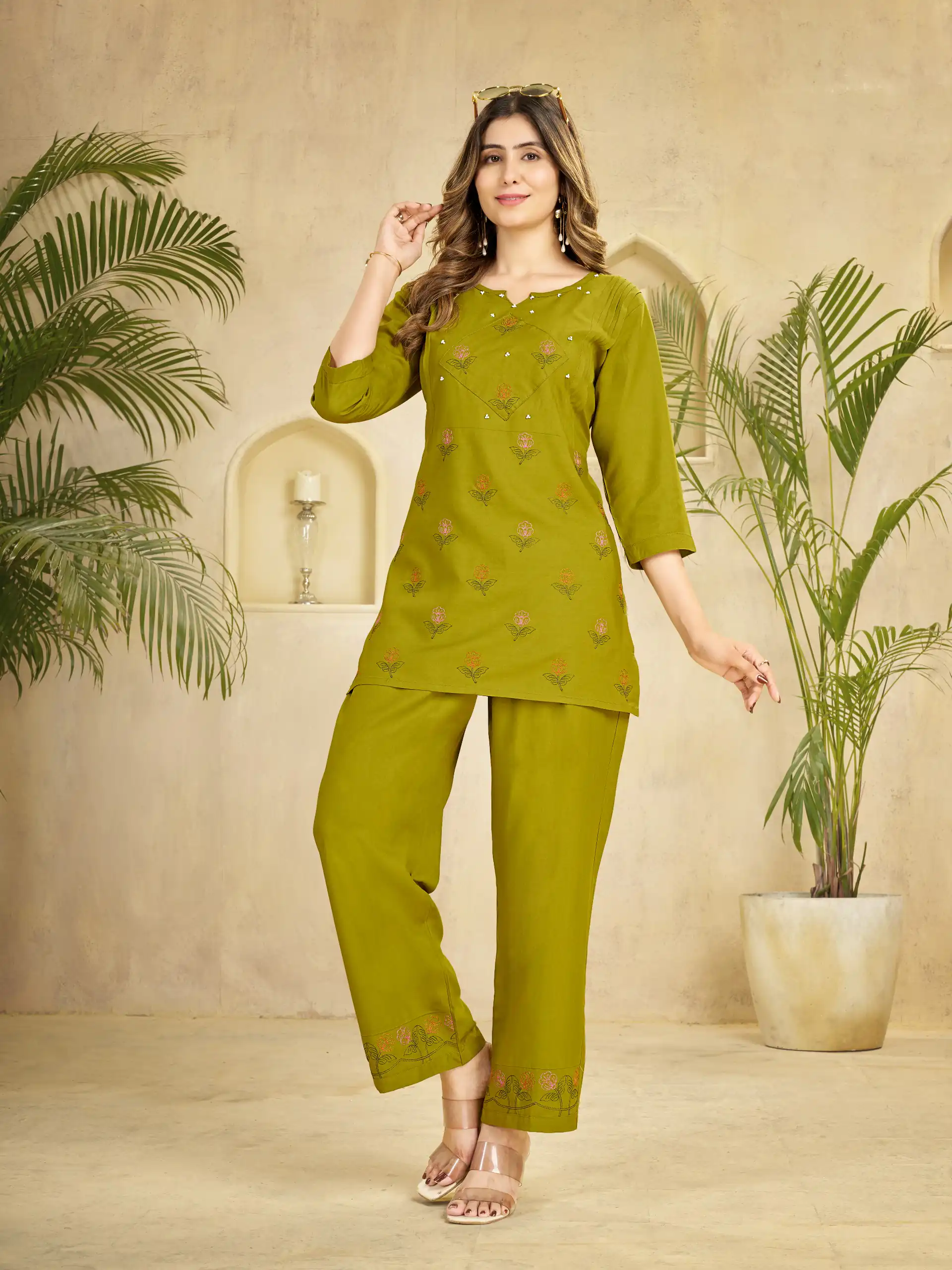 DIVA 158 Lime Green Viscose Rayon Kurti with Embroidery Work & Mirror Work. Wedding, Party, Festive Grab it for ₹1749. Delivery 4-6 Working Days. Shop now. | Kurti, Bollywood Kurti, Creative Kurtis, Designer Kurti, Party Wear Kurti, Selfie Kurti