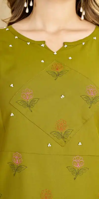 DIVA 158 Lime Green Viscose Rayon Kurti with Embroidery Work & Mirror Work. Wedding, Party, Festive Grab it for ₹1749. Delivery 4-6 Working Days. Shop now. | Kurti, Bollywood Kurti, Creative Kurtis, Designer Kurti, Party Wear Kurti, Selfie Kurti
