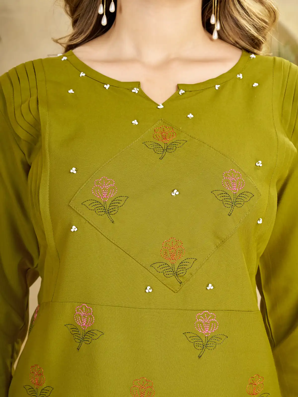 DIVA 158 Lime Green Viscose Rayon Kurti with Embroidery Work & Mirror Work. Wedding, Party, Festive Grab it for ₹1749. Delivery 4-6 Working Days. Shop now. | Kurti, Bollywood Kurti, Creative Kurtis, Designer Kurti, Party Wear Kurti, Selfie Kurti