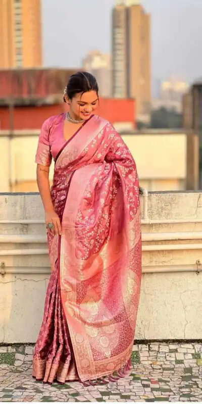 KPR 290 Peach in Soft Lichi Silk Jacquard Work Designer Work Saree . Exclusive Offer ₹1349. Delivery 4-6 Working Days. Shop now. | Designer Sarees, Modern Digital sarees, Sarees, Bollywood Sarees, Creative Sarees, Embroidered Sarees, Ethnic Saree, Party Wear Sarees