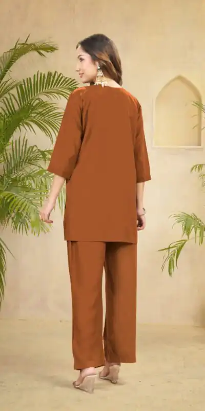 DIVA 158 Rust Viscose Rayon Kurti with Embroidery Work & Mirror Work. Wedding, Party, Festive Grab it for ₹1749. Delivery 4-6 Working Days. Shop now. | Kurti, Bollywood Kurti, Creative Kurtis, Designer Kurti, Party Wear Kurti, Selfie Kurti