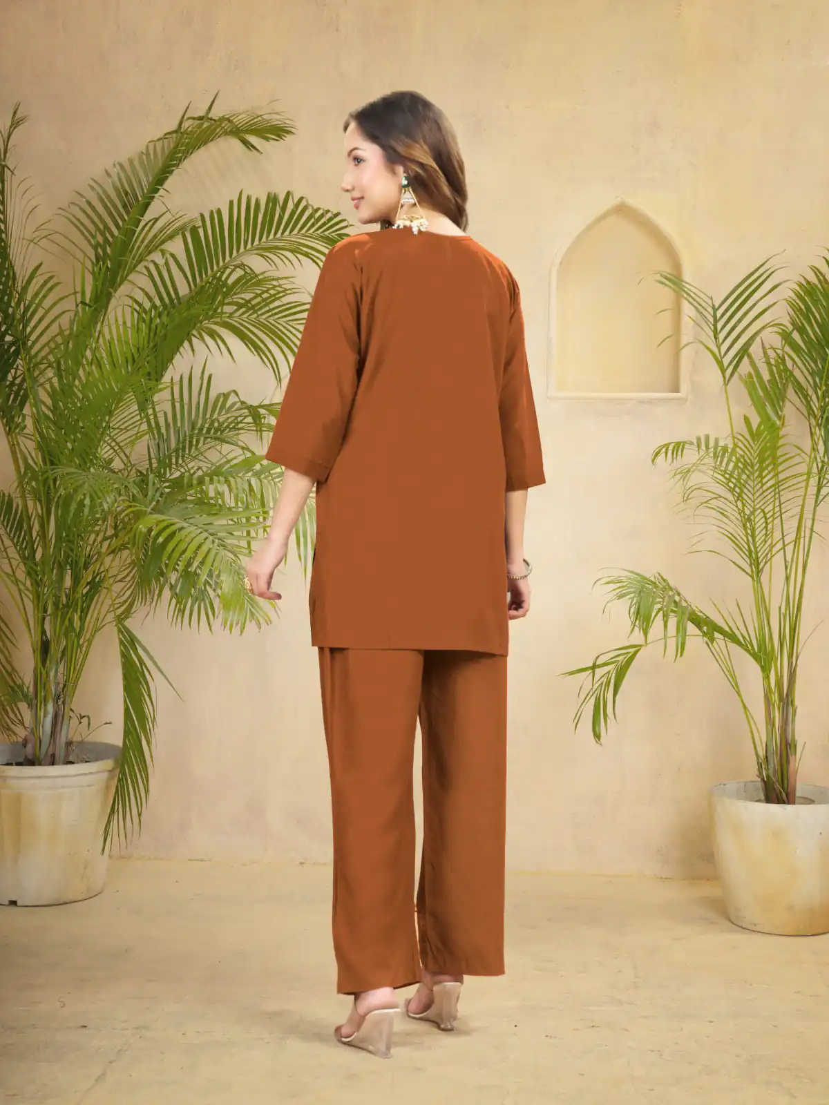 DIVA 158 Rust Viscose Rayon Kurti with Embroidery Work & Mirror Work. Wedding, Party, Festive Grab it for ₹1749. Delivery 4-6 Working Days. Shop now. | Kurti, Bollywood Kurti, Creative Kurtis, Designer Kurti, Party Wear Kurti, Selfie Kurti