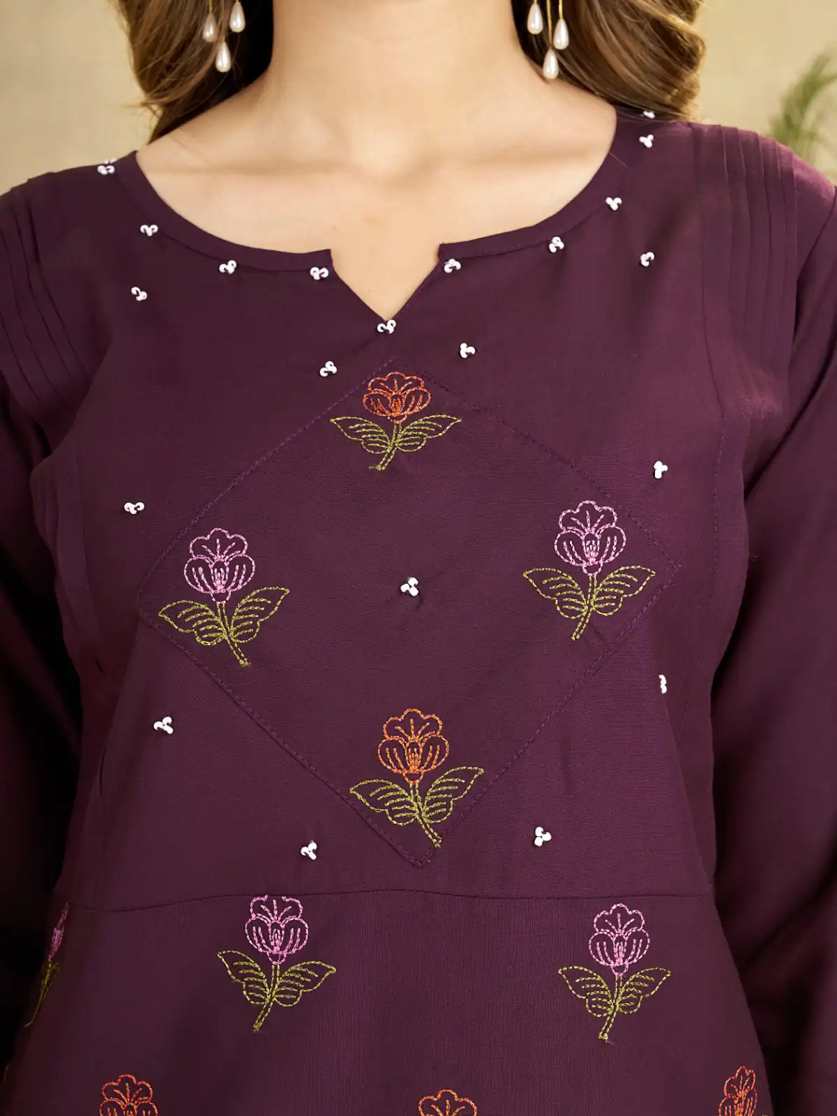 DIVA 158 Wine Viscose Rayon Kurti with Embroidery Work & Mirror Work. Wedding, Party, Festive Grab it for ₹1749. Delivery 4-6 Working Days. Shop now. | Kurti, Bollywood Kurti, Creative Kurtis, Designer Kurti, Party Wear Kurti, Selfie Kurti
