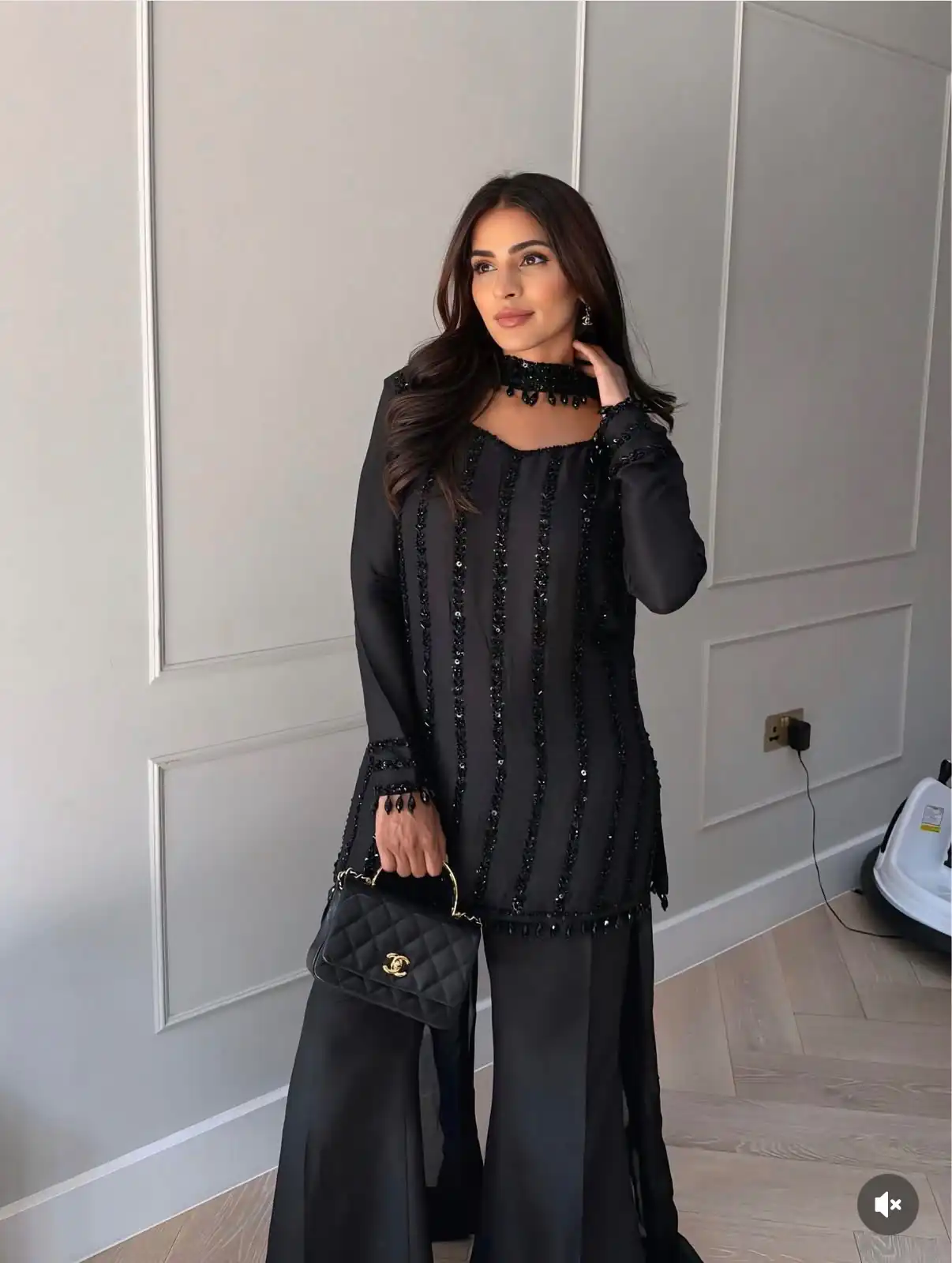 Nice Black Rangoli Silk Bead Embroidery Work Salwar Suit - Image 5