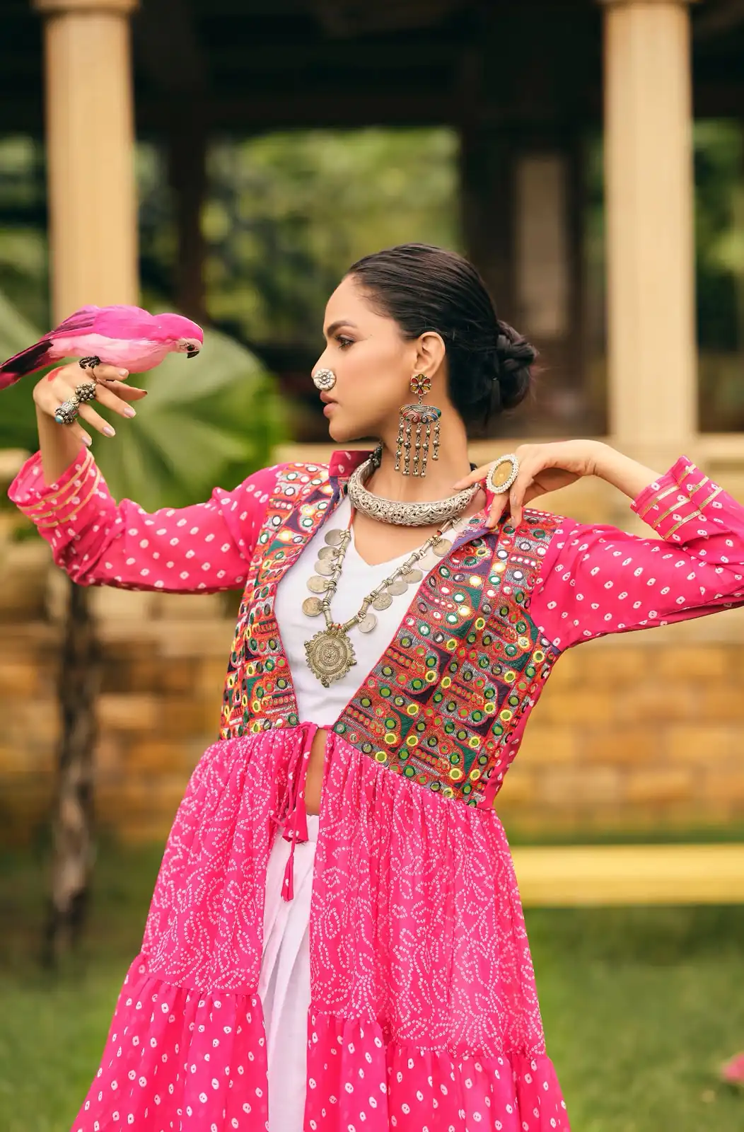 Perfect Pink Faux Georgette Embroider Work Lehenga Choli - Image 4