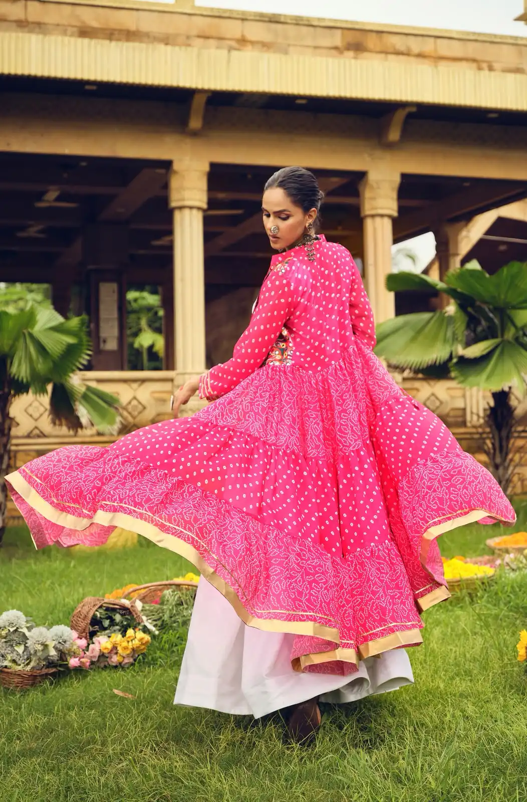 Perfect Pink Faux Georgette Embroider Work Lehenga Choli - Image 3