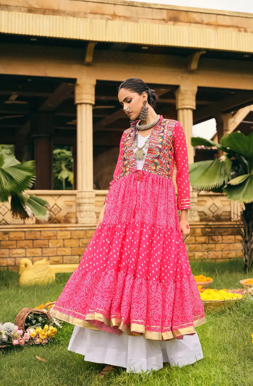 Perfect Pink Faux Georgette Embroider Work Lehenga Choli