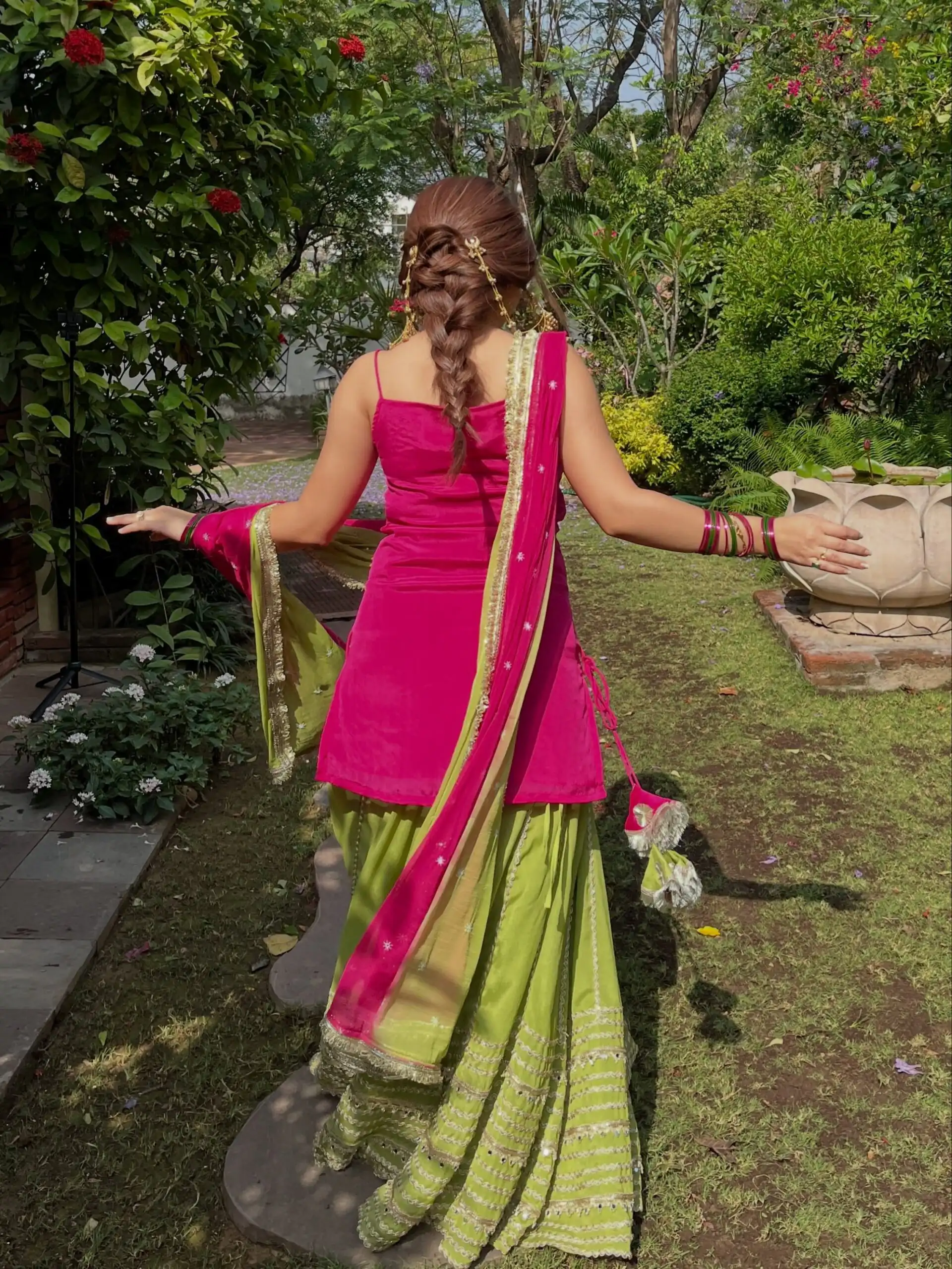 Pretty Pista Fendy Silk Real Mirror Work Lehenga Choli - Image 5