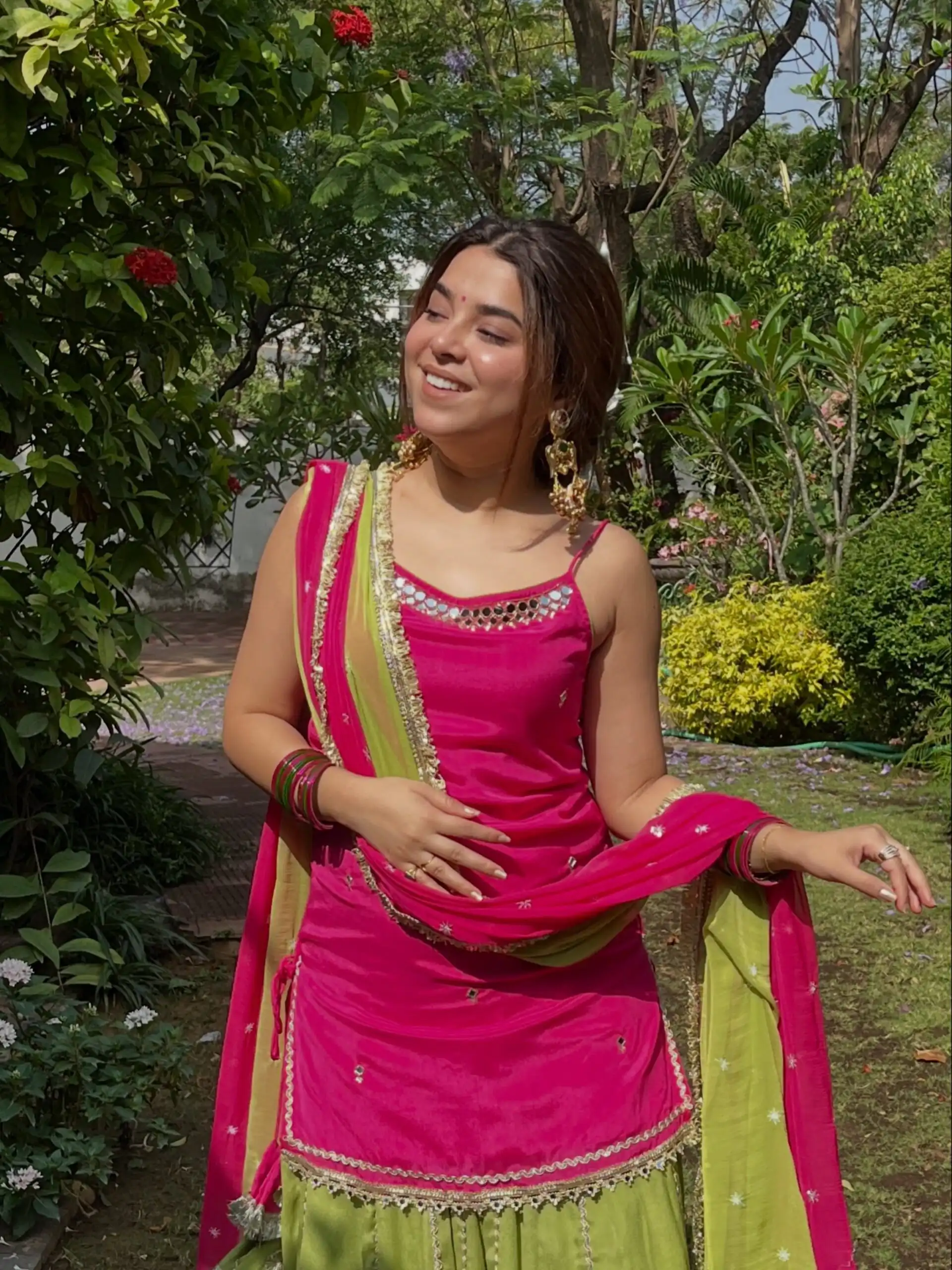 Pretty Pista Fendy Silk Real Mirror Work Lehenga Choli - Image 6