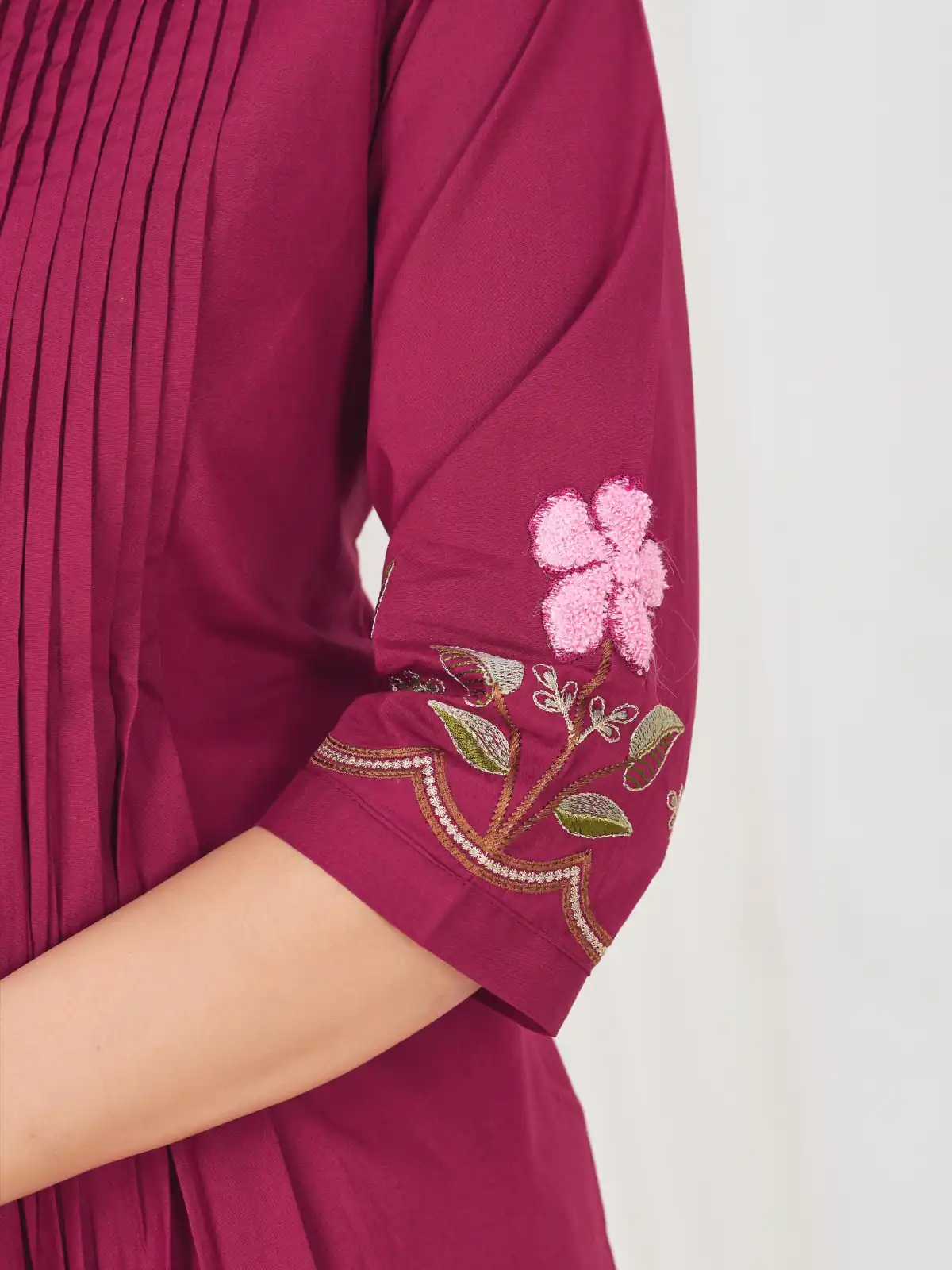 Stylist Pink Pure Cotton Embroidery Cut Work Salwar Suit - Image 3