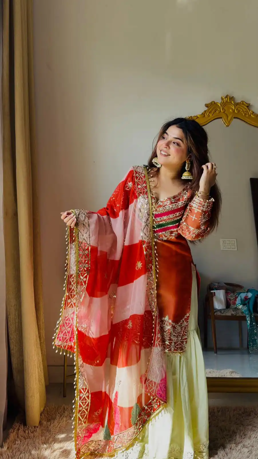 Unique Orange Mox Fendy Embroidery Work Salwar Suit - Image 7