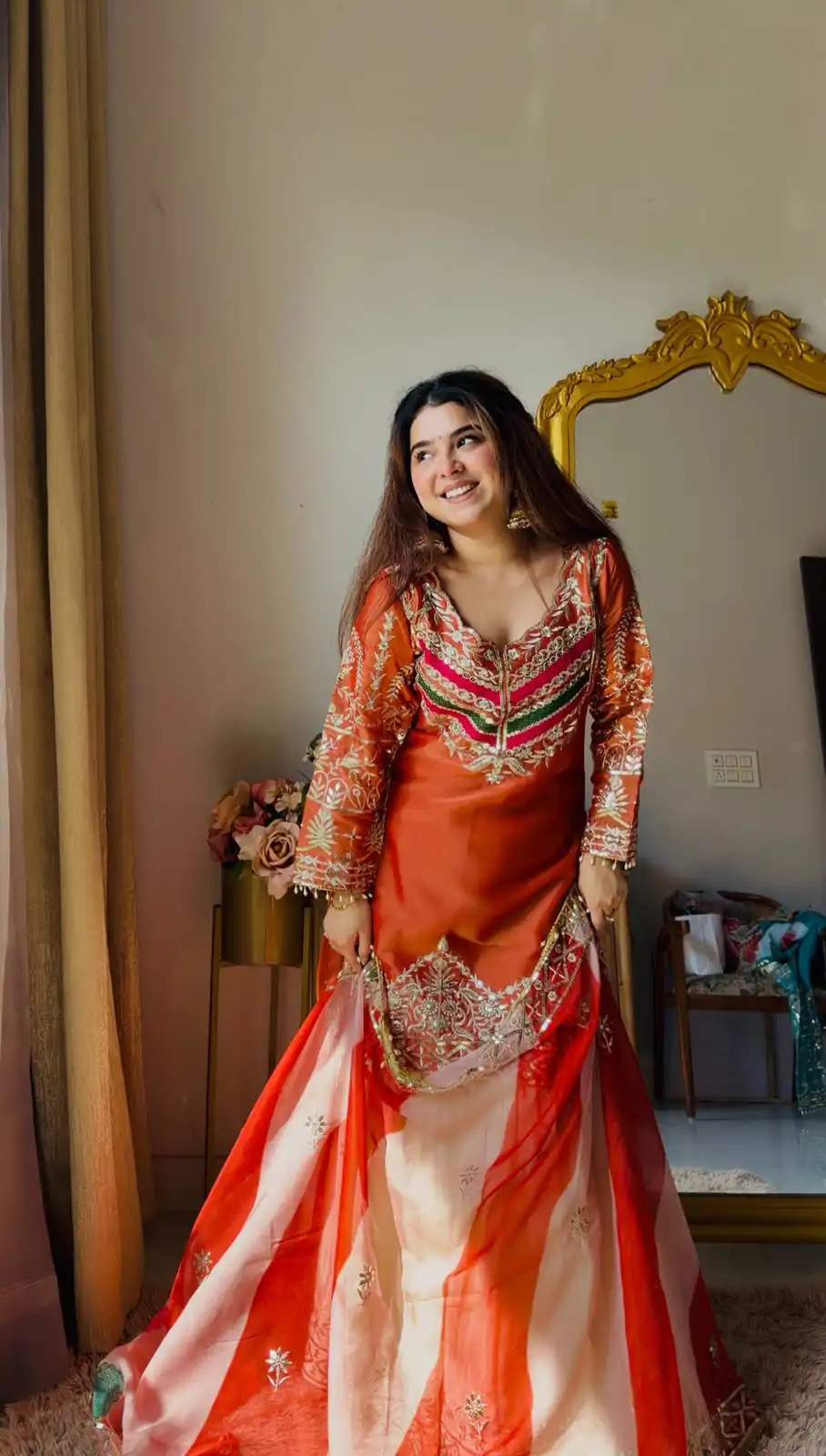 Unique Orange Mox Fendy Embroidery Work Salwar Suit - Image 5