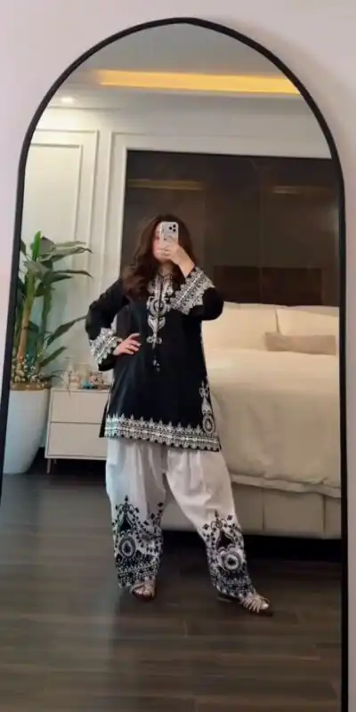 JF 044 Black Black Natural Crep Silk Salwar Suit with Embroidery Work & Digital Print. Now at just ₹2099. Delivery 4-6 Working Days. Shop now. | Jump Suits, Salwar suit, Casual Suits, Creative suits, Designer Suits, Palazzo Suits, Party Wear Suits, Patiala Suits, Straight Suits