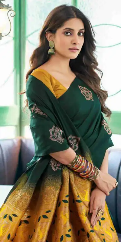 KPR 217 Green Soft Lichi Silk Jacquard Work Saree with Designer Work Wedding, Party, Festive, Events, Deal ₹1299. Delivery 4-6 Working Days. Shop now. | Designer Sarees, Modern Digital sarees, Sarees, Bollywood Sarees, Creative Sarees, Embroidered Sarees, Ethnic Saree, Party Wear Sarees