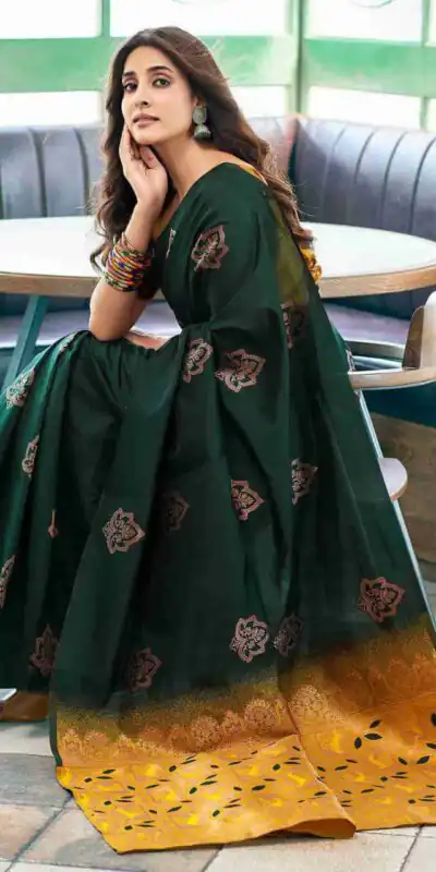 KPR 217 Green Soft Lichi Silk Jacquard Work Saree with Designer Work Wedding, Party, Festive, Events, Deal ₹1299. Delivery 4-6 Working Days. Shop now. | Designer Sarees, Modern Digital sarees, Sarees, Bollywood Sarees, Creative Sarees, Embroidered Sarees, Ethnic Saree, Party Wear Sarees