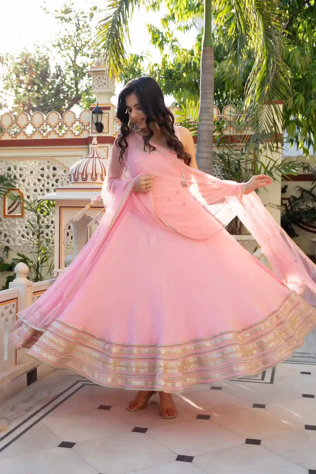 RTC 6039 Light Pink Color Natural Crep Anarkali Suit with Embroidery Work. Exclusive Offer ₹2599. Delivery 4-6 Working Days. Shop now. | Anarkali Suits, Bollywood Anarkali, Creative-Anarkali, Designer Anarkali, Embroidered Anarkali, Party Wear Anarkali