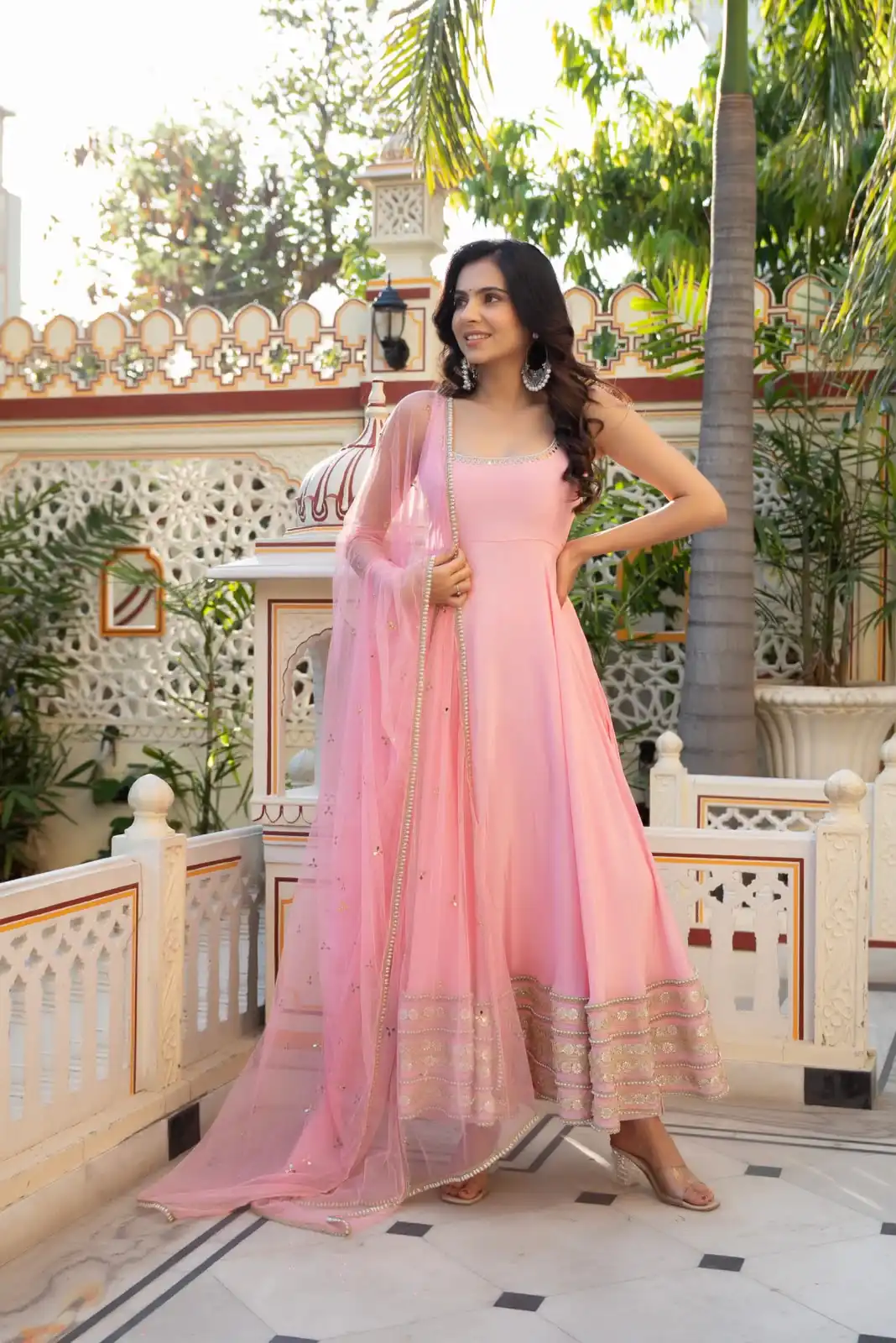 RTC 6039 Light Pink Color Natural Crep Anarkali Suit with Embroidery Work. Exclusive Offer ₹2599. Delivery 4-6 Working Days. Shop now. | Anarkali Suits, Bollywood Anarkali, Creative-Anarkali, Designer Anarkali, Embroidered Anarkali, Party Wear Anarkali