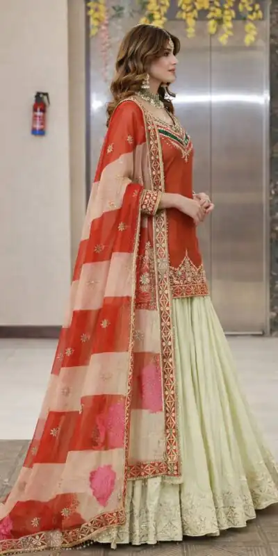 ZC 8008 Orange in Fandy Silk Sequins Work & Embroidery Work Lehenga Choli . Introductory Price ₹2499. Delivery 4-6 Working Days. Shop now. | Lehenga, Bollywood Lehenga, Creative Lehenga, Designer Lehenga, Embroidered Lehenga, Party Wear Lehenga