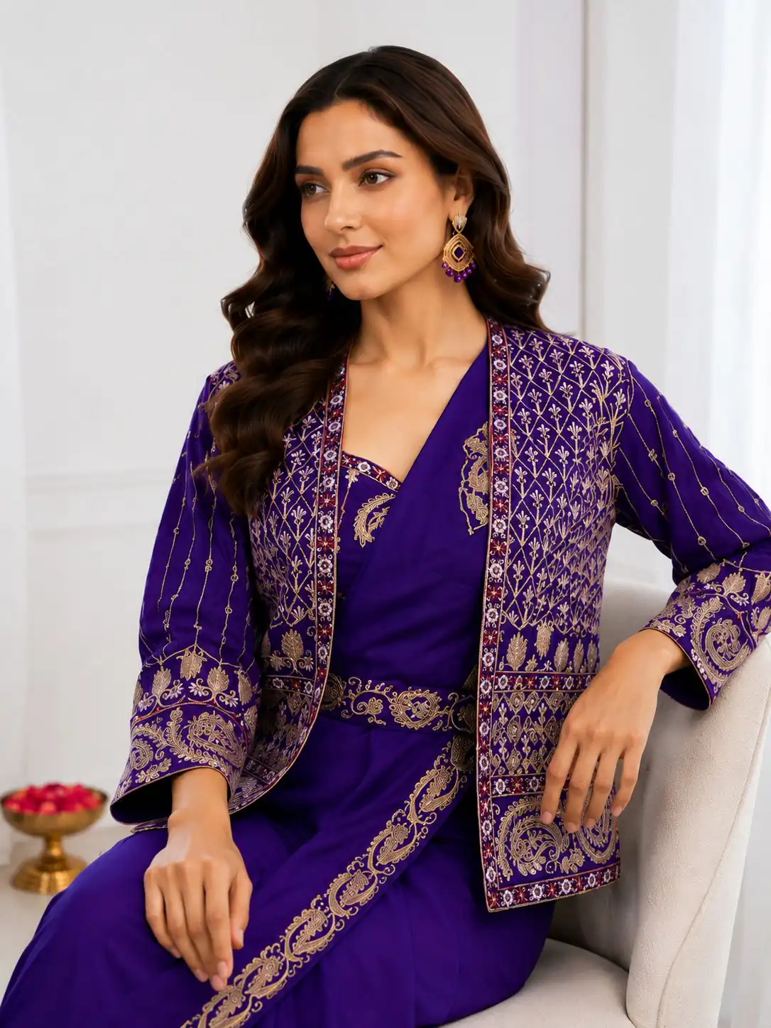 BB 64 Blue Purple Silk Saree with Embroidery Work & Sequins Work. Affordable Price ₹2499. Delivery 4-6 Working Days. Shop now. | Designer Sarees, Modern Digital sarees, Sarees, Bollywood Sarees, Creative Sarees, Embroidered Sarees, Ethnic Saree, Party Wear Sarees