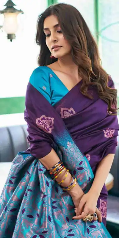 KPR 217 Purple Soft Lichi Silk Jacquard Work Saree with Designer Work Wedding, Party, Festive, Events, Deal ₹1299. Delivery 4-6 Working Days. Shop now. | Designer Sarees, Modern Digital sarees, Sarees, Bollywood Sarees, Creative Sarees, Embroidered Sarees, Ethnic Saree, Party Wear Sarees