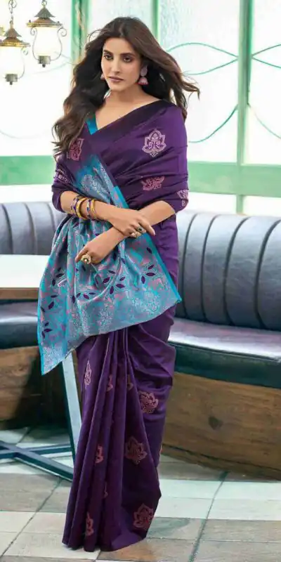 KPR 217 Purple Soft Lichi Silk Jacquard Work Saree with Designer Work Wedding, Party, Festive, Events, Deal ₹1299. Delivery 4-6 Working Days. Shop now. | Designer Sarees, Modern Digital sarees, Sarees, Bollywood Sarees, Creative Sarees, Embroidered Sarees, Ethnic Saree, Party Wear Sarees