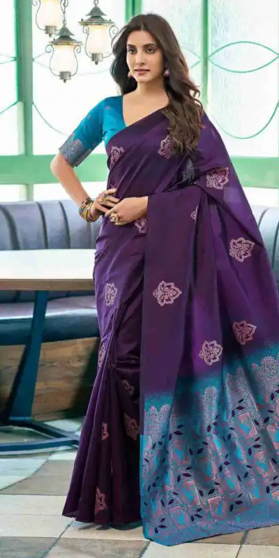 KPR 217 Purple Soft Lichi Silk Jacquard Work Saree with Designer Work Wedding, Party, Festive, Events, Deal ₹1299. Delivery 4-6 Working Days. Shop now. | Designer Sarees, Modern Digital sarees, Sarees, Bollywood Sarees, Creative Sarees, Embroidered Sarees, Ethnic Saree, Party Wear Sarees