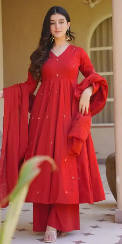 NF 1292 Red Perfect for Wedding, Party, Temple Visit, Makar Sankranti, Housewarming – Affordable Price ₹2399. Delivery 4-6 Work | Anarkali Suits, Bollywood Anarkali, Creative-Anarkali, Designer Anarkali, Embroidered Anarkali, Party Wear Anarkali, Salwar suit