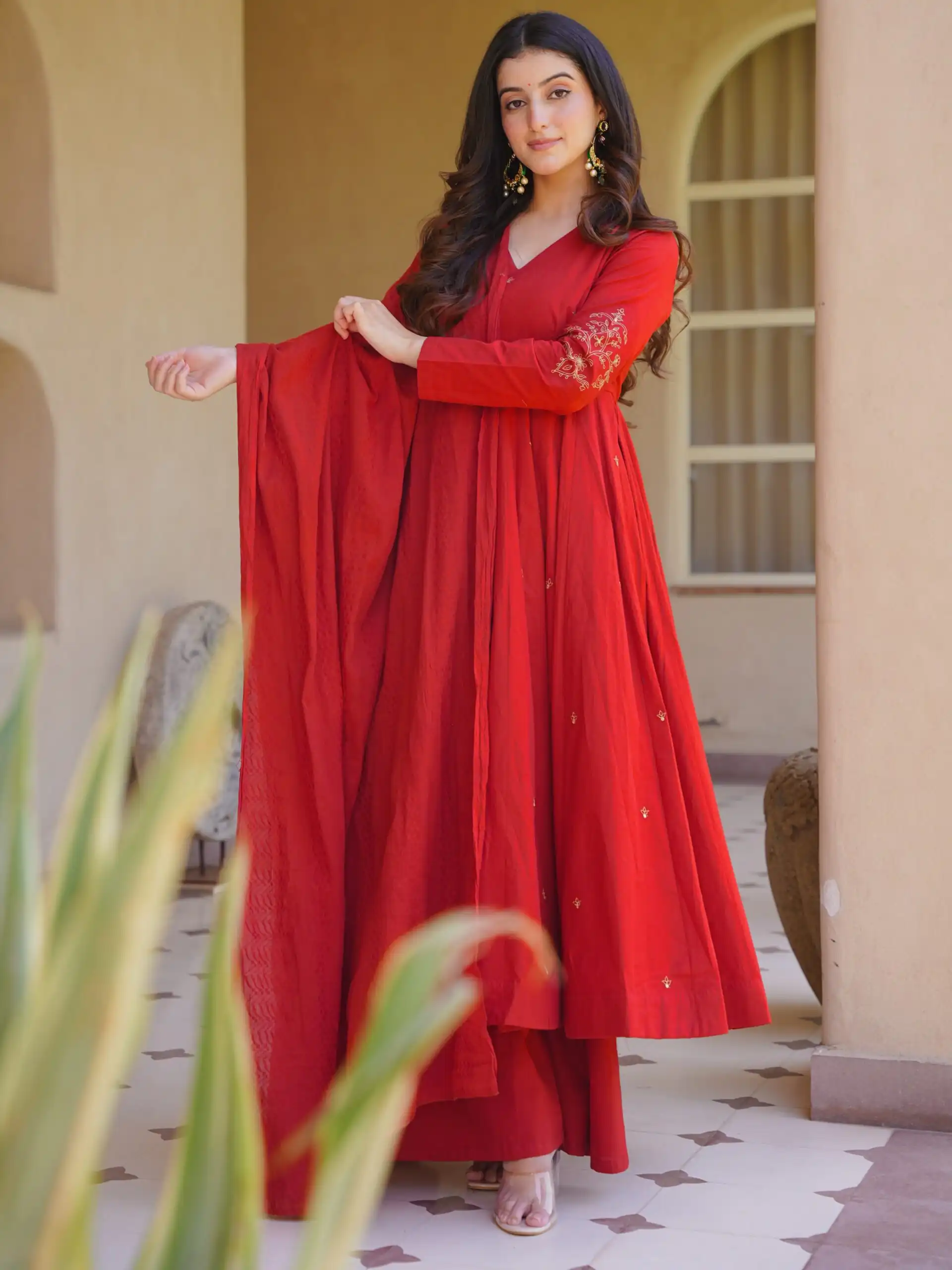 NF 1292 Red Perfect for Wedding, Party, Temple Visit, Makar Sankranti, Housewarming – Affordable Price ₹2399. Delivery 4-6 Work | Anarkali Suits, Bollywood Anarkali, Creative-Anarkali, Designer Anarkali, Embroidered Anarkali, Party Wear Anarkali, Salwar suit